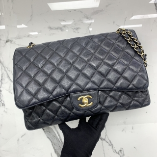 CHANEL BAG MATELASSE CLASSIC FLAP SINGLE CAVIAR MAXI 33CM GHW NO HOLO NO CARD*