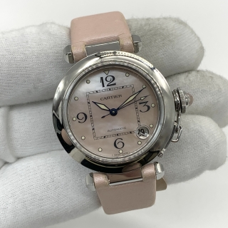 CARTIER WATCH PASHA 2324 W3106499 PASHA AUTOMATIC PINK MOP W/GUARANTEE AND BOX