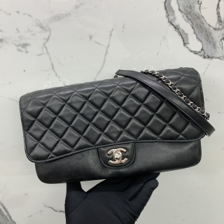 CHANEL BAG LAMBSKIN CHAIN SHOULDER QUADRUPLE POCKET SHW BLACK NO.15 15913827