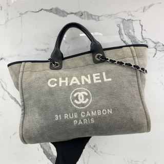 CHANEL BAG DEAUVILLE GM 38 CM 2WAY CHAIN SHOUDLER W/O CARD NO 16 16082740