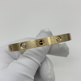 CARTIER FINE JEWELRY BRACELET LOVE BRACELET 4P HALF DIAMOND 28.9G #16 W/CERT 2026 114BUR