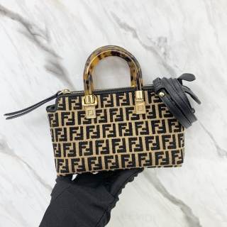 FENDI BAG ZUCCA 8BS067 COTTON MINI 2WAY BOSTON 2WAY