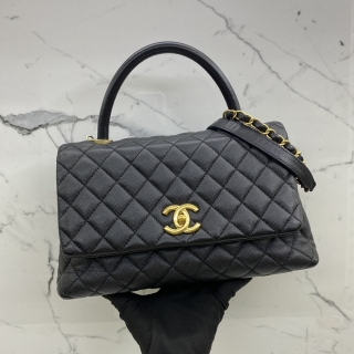 CHANEL BAG CAVIAR SKIN COCO HANDLE MEDIUM 29CM NO.25 W CARD 25201578