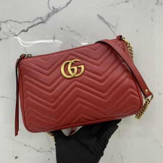 GUCCI BAG MARMONT RED 443502 CHAIN SHOULDER