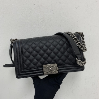 CHANEL BAG MATELASSE CAVIAR BOY CHAIN SHOULDER MEDIUM 25CM NO.27 W/CARD 27557895