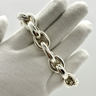 HERMES FINE JEWELRY BRACELET VINTAGE ACROBAT GM S925 185.3G (INCL ADDITIONAL LINKS)