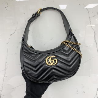 GUCCI BAG MARMONT 699514 HALF MOON MINI BLACK 2WAY