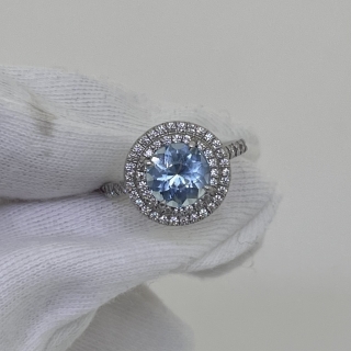 TIFFANY FINE JEWELRY RING SOLESTE AQUAMARINE TOURMALINE PT950 4.46G RING ONLY