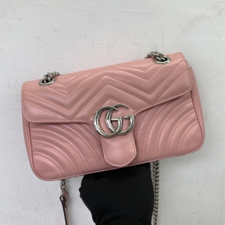 GUCCI BAG MARMONT 443497 CHAIN SHOULDER PINK