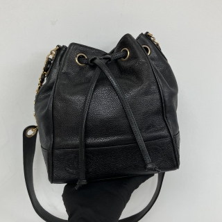 CHANEL BAG TRIPLE COCOMARK DRAWSTRING BUCKET SHOULDER BAG W/POUCH & CARD NO.4 RECOLOURED 4548920