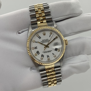 ROLEX WATCH DATEJUST 36 16233G W/PAPER AND BOX U770593