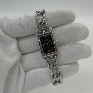 HERMES WATCH NA2.110C NANTUCKET PM 2P DIAMOND BLUE AVENTURINE DIAL NO CERT W/INITIALS