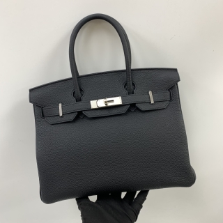 HERMES BAG BIRKIN 30 VEAU TOGO PHW NOIR K STAMP