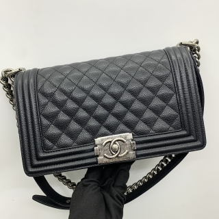 CHANEL BAG BOY CAVIAR SKIN  OLD MEDIUM SHW 25CM  NO.19 W/CARD 19948114