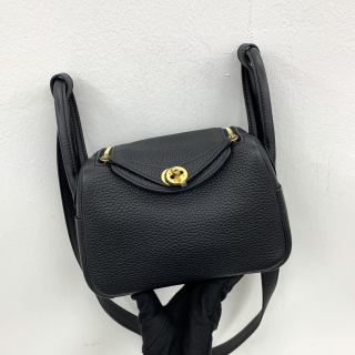 HERMES BAG LINDY MINI 20 NOIR BLACK GHW W STAMP