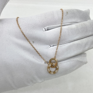 CARTIER FINE JEWELRY NECKLACE LOVE CIRCLE PAVED FULL DIAMOND PG750 5.8G 678CXU