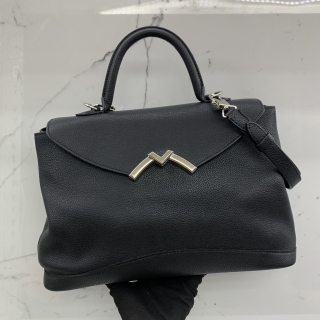 MOYNAT BAG LEATHER BLACK 32CM 2WAY GABRIELLE B1038