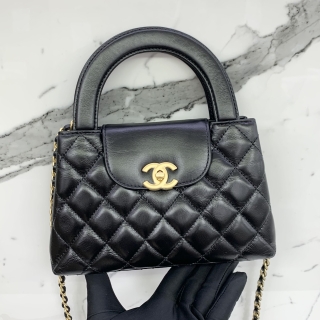 CHANEL BAG MATELASSE AS4416 MINI SHOPPING BAG CALFSKIN GHW BLACK RFID MICROCHIPPED L04XL279