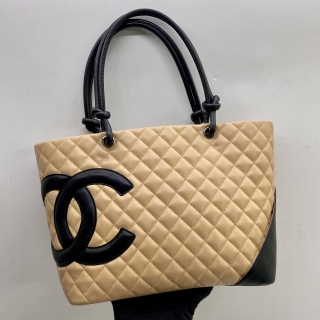 CHANEL BAG CAMBON HAND TOTE 30CM BEIGE NO 9 NO CARD LAMBSKIN 9779847