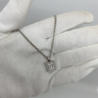 CHOPARD FINE JEWELRY NECKLACE HAPPY SQUARE DIAMOND 12.99G 3121003