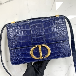 DIOR BAG MONTAIGNE 30 EXOTIC LEATHER CROCODILE BLUE 00-MA-0262
