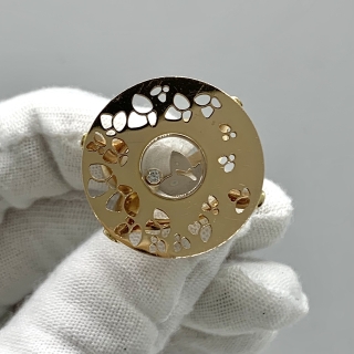 CHOPARD FINE JEWELRY RING HAPPY RG750 HAPPY LOTUS #49 1PD DIAMOND 0.05CT 　W/CERT AND BOX 18G 6183434