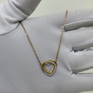 CARTIER FINE JEWELRY NECKLACE TRINITY HEART DIAMOND AU750 4.0G NO CERT NO BOX PY8135