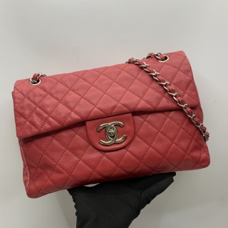 CHANEL BAG CLASSIC FLAP MAXI W/FLAP 33CM CAVIAR RED SHW