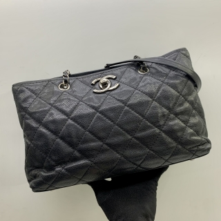 CHANEL BAG MATELASSE CAVIAR SKIN CHAIN TOTE BLACK GHW NO.20 20013117