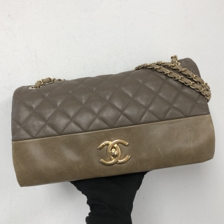 CHANEL BAG CALF SINGLE FLAP 31CM TRIPLE POCKET NO.18 W/CARD 18433917