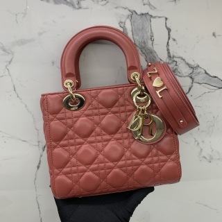 DIOR BAG LADY ABC 2WAY SMALL GHW RED LAMBSKIN 18-MA-0149