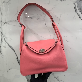 HERMES BAG LINDY 26 ROSE AZALEE EVERCOLOUR D STAMP PHW DCT976