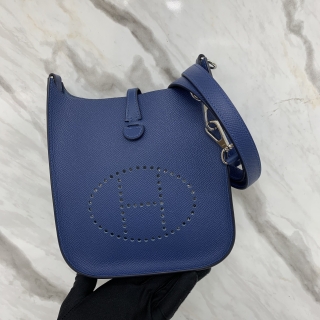 HERMES BAG EVELYN MINI 16 TPM SELLIER EPSOM NAVY W STAMP PHW