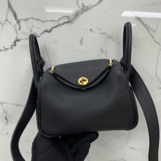 HERMES BAG LINDY MINI K STAMP BLACK GHW