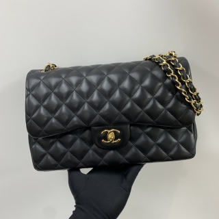 CHANEL BAG MATELASSE LAMBSKIN 30CM JUMBO W DOUBLE FLAP GHW NO.20