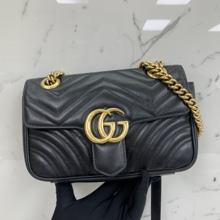 GUCCI BAG MARMONT 446744 MARMONT MINI CHAIN SHOULDER BLACK