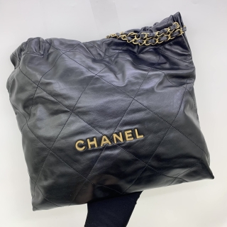CHANEL BAG CALF AS3261 CHANEL22 BLACK GHW MEDIUM J78EHU58