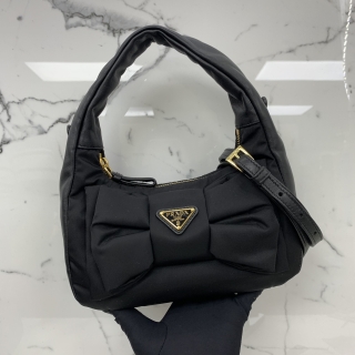 PRADA BAG NYLON 1BC241 2WAY NAPPA LEATHER/RE-NYLON RIBBON MINI BLACK