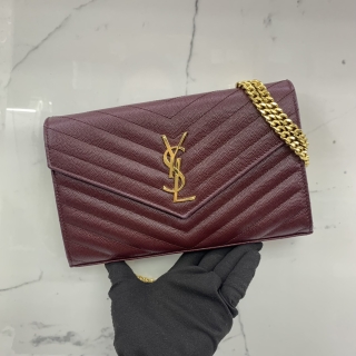 YSL BAG 7828 WALLET ON CHAIN RED GHW