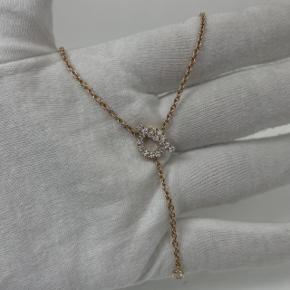 HERMES FINE JEWELRY NECKLACE FINESSE LARIAT NECKLACE RG750 18 PCS 0.55CT W/CERT 2026 7.7G