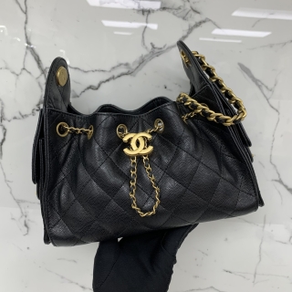 CHANEL BAG MATELASSE AS5631 CAVIAR SKIN CHANEL25 MINI GHW BLACK MICROCHIPPED