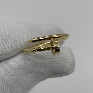 CARTIER FINE JEWELRY RING YG750 JUSTE EN CLOU SM #50 3.48G W/BOX AND CERT (2022) PIQ084