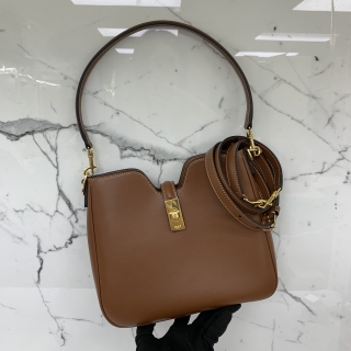 CELINE BAG SMALL CAMILLE 16 SOFT BAG IN SMOOTH CALFSKIN TAN BROWN F-SA-1213