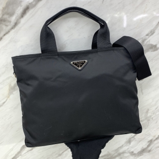 PRADA BAG NYLON 1BG867 2WAY TOTE BLACK