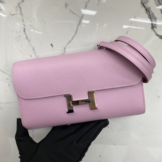 HERMES SLG CONSTANCE TO GO EPSOM X9 MAUVE PHW Z STAMP