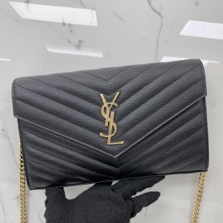 YSL BAG CASSANDRA EVELOPE WALLET ON CHAIN GHW 377828