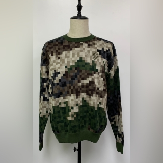 LOUIS VUITTON CLOTHES SWEATER 24SS DAMOFLAGE JACQUARD PULLOVER DAMIER CAMOUFLAGE KNITTED #L RM241 AUR HQN72W