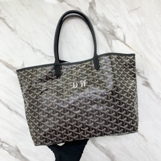 GOYARD BAG SAINT LOUIS PM BLACK W/POUCH W/INITIAL ADM120240