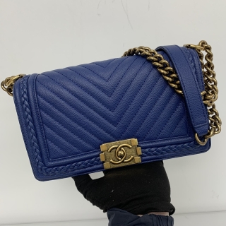CHANEL BAG CAVIAR SKIN BOY MEDIUM 25CM CHAIN SHOULDER NO.25 W/CARD 25088965