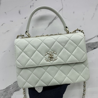 CHANEL BAG A92236 TRENDY SMALL PASTEL TEAL LAMBSKIN RFID CEG47KK2